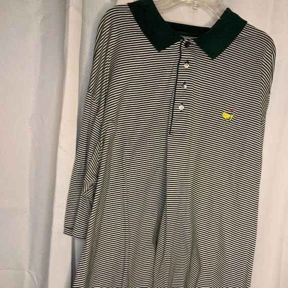 Masters Collection Men's Polo Shirt – Size XL, Green Stripes - Picture 1 of 6